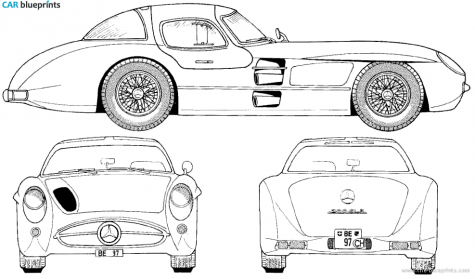 1955 Mercedes-Benz 300SLR Coupe blueprint